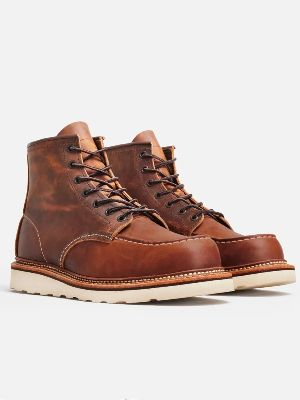 Men's Red Wing Brown Leather Moc Toe Work Boots